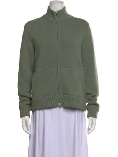 Pre-owned Tse Cashmere Open Front Sweater In Green