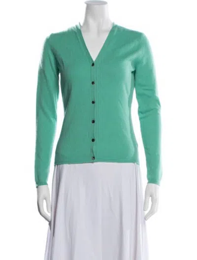 Pre-owned Tse Cashmere V-neck Sweater In Green