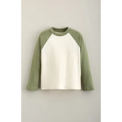 Tucker + Tate Kids' Long Sleeve Baseball T-shirt In Green