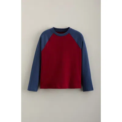 Tucker + Tate Kids' Long Sleeve Baseball T-shirt In Red