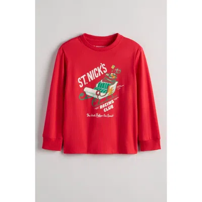 Tucker + Tate Kids' Long Sleeve Cotton Blend Graphic T-shirt In Red