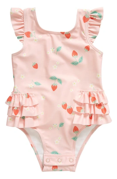 Tucker + Tate Babies' Ruffle One-piece Swimsuit In Pink English Strawberry Flower