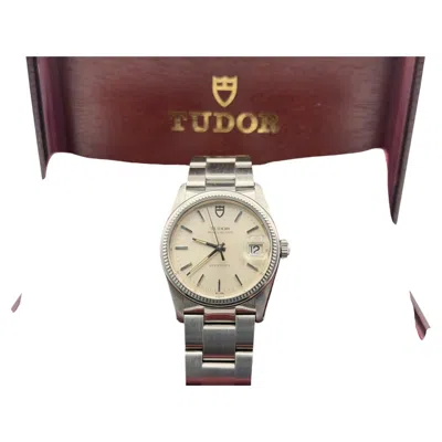 Pre-owned Tudor Prince Oysterdate 91530 34mm Silver Dial Stainless Steel In Multiple