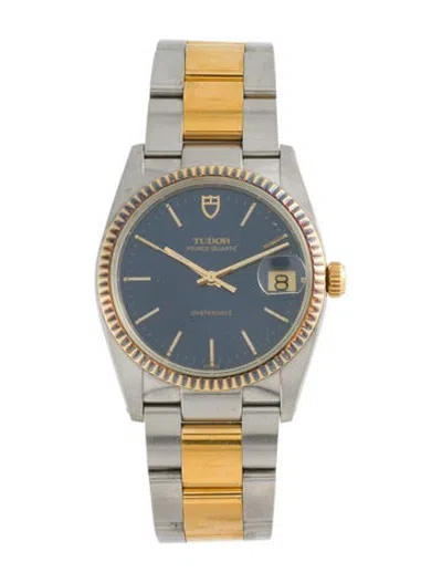 Pre-owned Tudor Prince Oysterdate Watch, 34mm In Multicolor