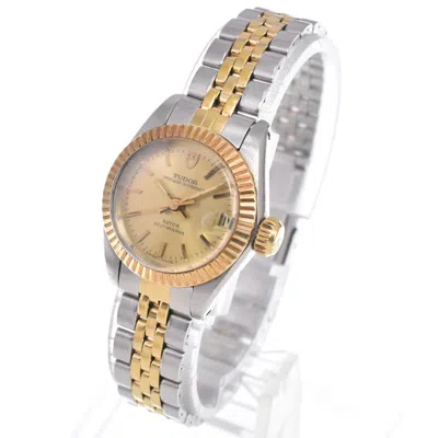 Pre-owned Tudor Princess Oyster Date Automatic Stainless Steel And 18k Yellow Gold Watch () In Multi