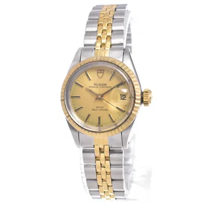 Pre-owned Tudor Princess Oyster Date Automatic Stainless Steel And 18k Yellow Gold Watch () In Multi