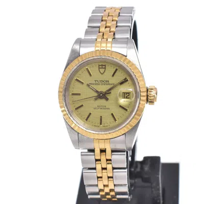 Pre-owned Tudor Princess Oyster Date Automatic Stainless Steel And 18k Yellow Gold Watch () In Multi