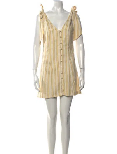Pre-owned Tularosa Striped Mini Dress In Neutrals