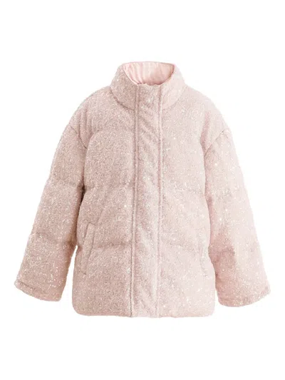 Tulleen Kids' Sequin-embellishment Puffer Jacket In Pink