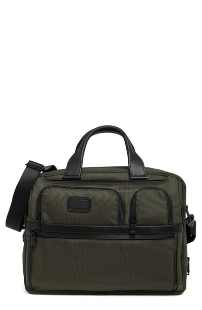 Tumi Alpha Expandable Laptop Briefcase In Olive Night