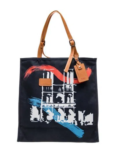 Pre-owned Tumi Canvas Tote In Blue