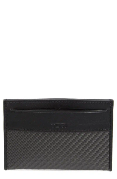 Tumi Donington Slim Leather Card Case In Carbon