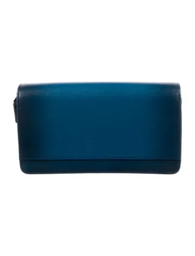 Pre-owned Tumi Leather Continental Wallet In Blue