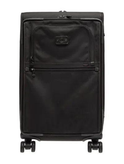 Pre-owned Tumi Nylon Leather-trimmed Suitcase In Black