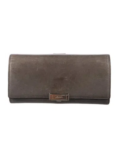 Pre-owned Tumi Vintage Leather Continental Wallet In Grey
