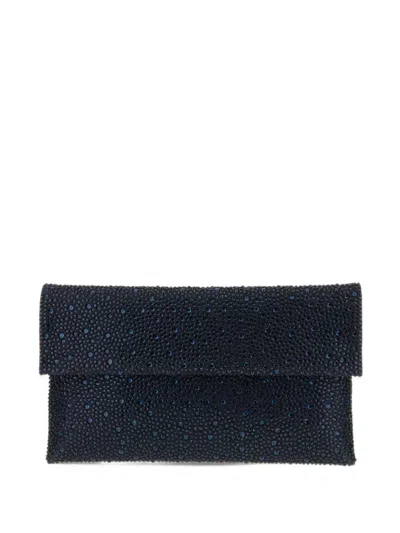 Twenty Four Haitch Carena Crystal-embellished Shoulder Bag In Blue