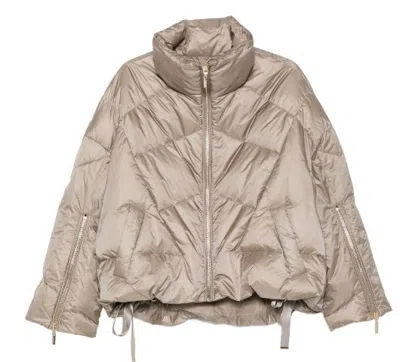 Twinset Twin-set Beige Quilted Padded Jacket In Neutral