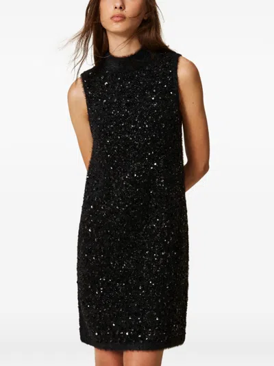 Twinset Twin-set Black Nylon Dress