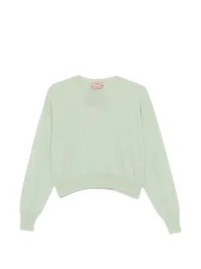Twinset Twin-set Green Ribbed-trim Sweatshirt