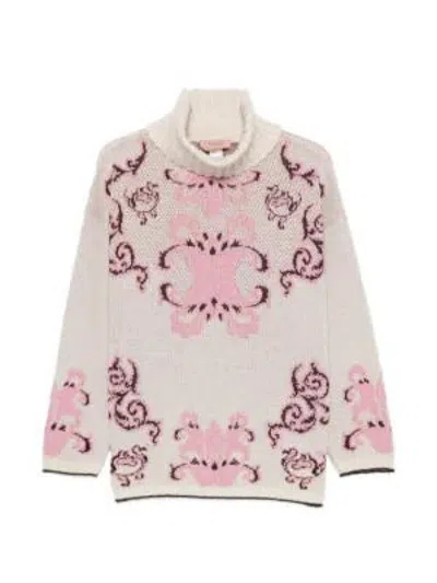 Twinset Twin-set Intarsia-knit Roll-neck Sweater In Neutral