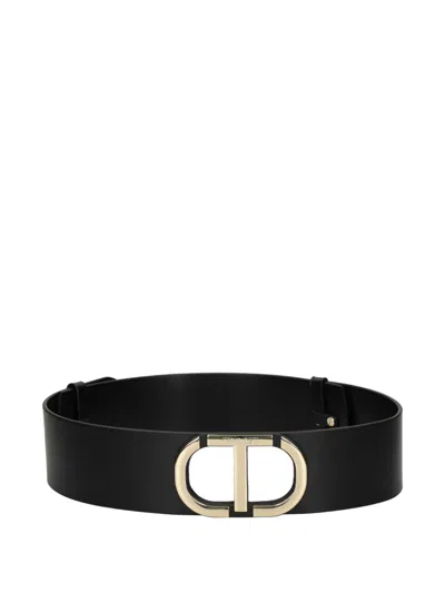 Twinset Logo-buckle Belt In Black