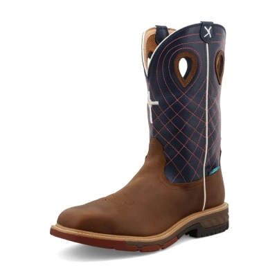 Pre-owned Twisted X Men's 12" Western Work Boot Style: Mxbaw01 In Blue
