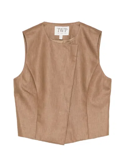 Twp Asymmetric Sleeveless Top In Brown