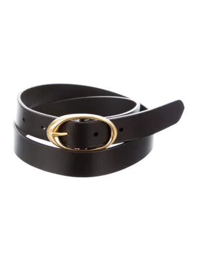 Pre-owned Twp Leather Waist Belt In Brown
