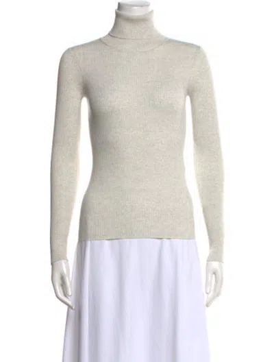 Pre-owned Twp Merino Wool Turtleneck Sweater In Neutrals/white