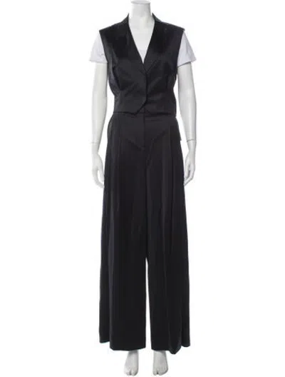 Pre-owned Twp Virgin Wool Pantsuit In Black