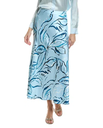 Tyler Boe Nina Silk Charmeuse Skirt In Blue