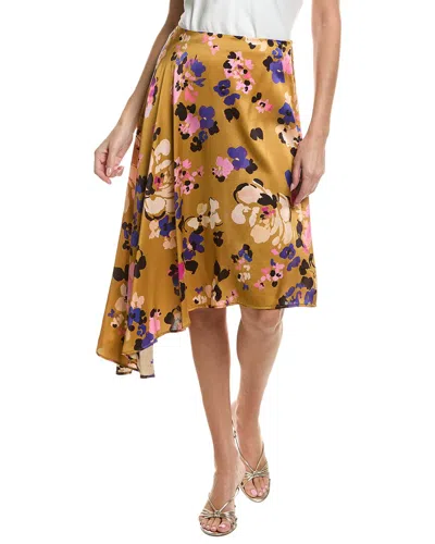 Tyler Boe Nina Silk Charmeuse Skirt In Brown