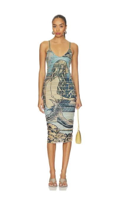 Tyler Mcgillivary Mermaiden Ruffle Dress In Sirens Song
