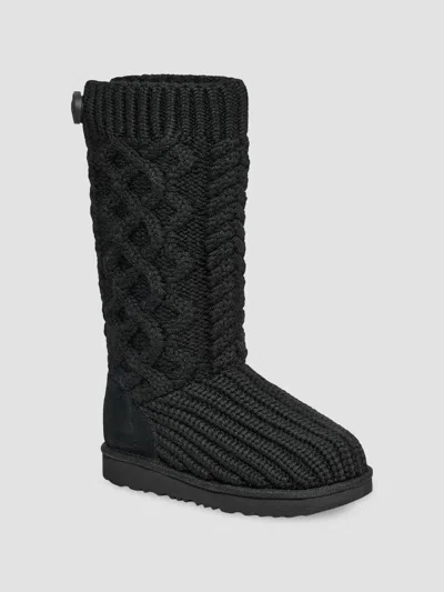 Ugg Baby's, Little Girl's & Girl's Braided Knit Tall Boots In Black