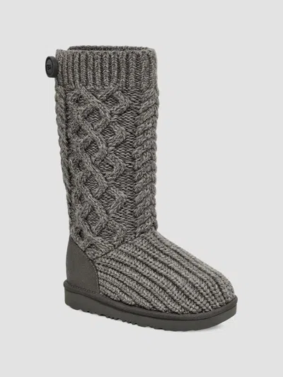 Ugg Baby's, Little Girl's & Girl's Braided Knit Tall Boots In Grey