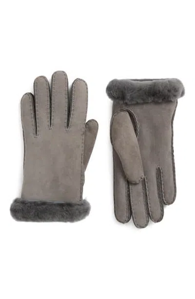 Ugg ® Classic Genuine Shearling Suede Gloves In Gray
