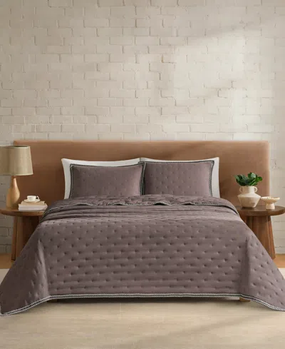 Ugg Devon  Braid Quilt Set, Full/queen In Brown