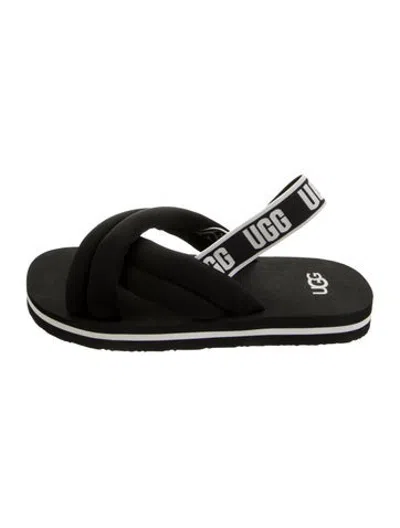 Pre-owned Ugg Flip Flops In Black