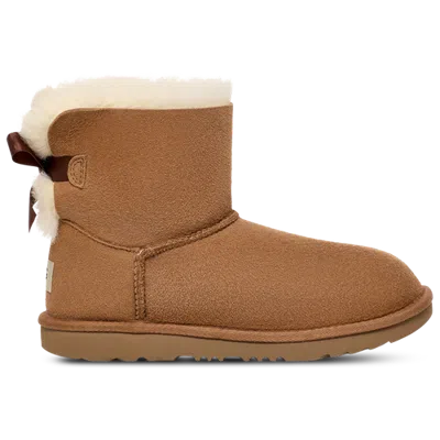 Ugg Kids' Girlspreschoolminibaileybow-girls'preschoolshoeschestnut/chestnut In Brown