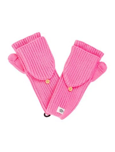 Pre-owned Ugg Knit Flip Mittens W/tags In Pink