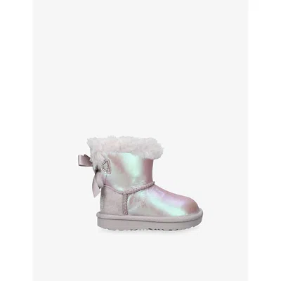 Ugg Kids' Lilac Mini Bailey Bow Ii Sheepskin Boots Eur 22 /5.5 Uk In Multi
