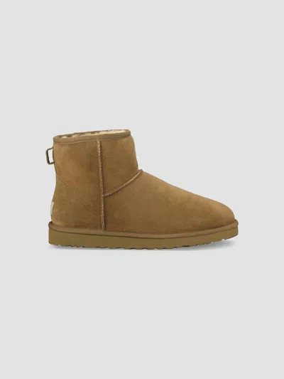 Ugg Men's Classic Heritage Suede & Shearling Classic Mini Bomber Boots In Chestnut