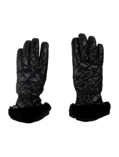 Pre-owned Ugg Polyester Quilted Gloves W/tags In Black