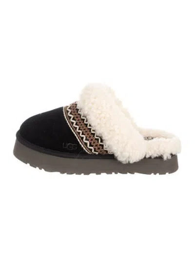 Pre-owned Ugg Suede Patterned Slippers In Brown