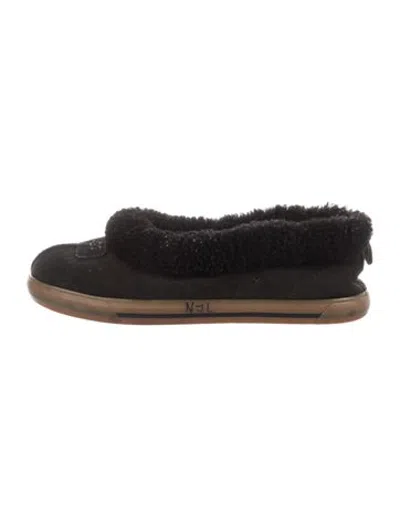Pre-owned Ugg Suede Slippers In Black