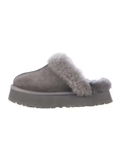 Pre-owned Ugg Suede Slippers In Grey
