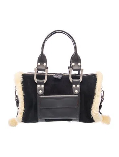 Pre-owned Ugg Suede Top Handle Bag In Black