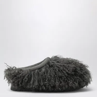 Ugg Tazz Fluff Momma Shearling Platform Slippers In Black