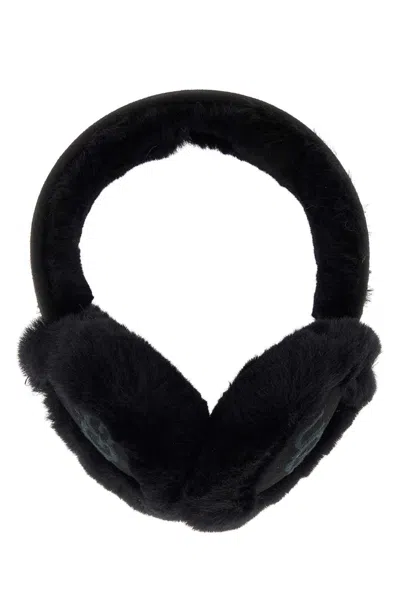 Ugg W Sheepskin Embroidery Earmuff In Black