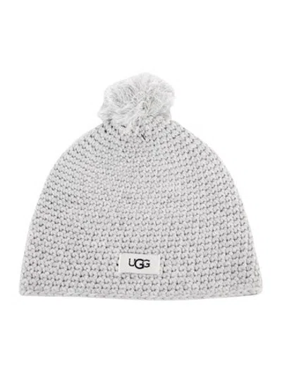 Pre-owned Ugg Wool Pom-pom Beanie W/tags In Grey